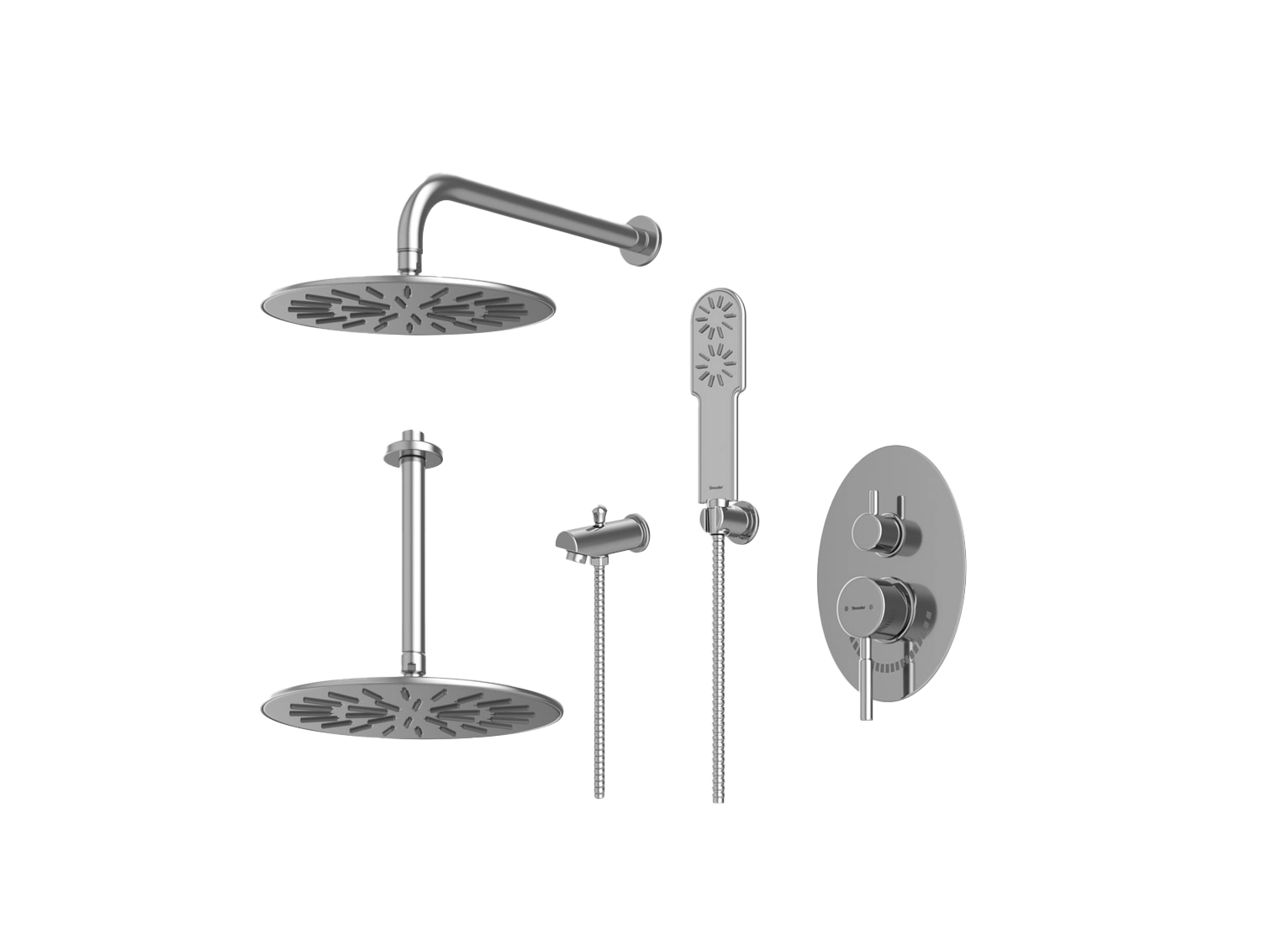 شیر حمام توکار شودر مدل روگن BRASS | تیپ 4